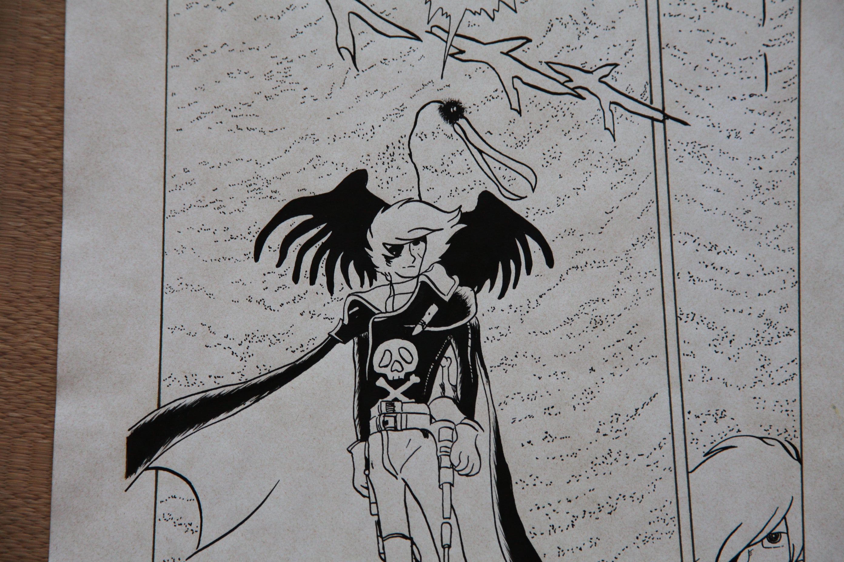 Detail view 9 of Captain Harlock Portrait | Showa Era Manga Art