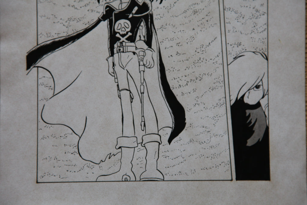 Detail view 10 of Captain Harlock Portrait | Showa Era Manga Art