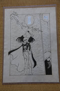 Leiji Matsumoto Captain Harlock Portrait | Douga-Style Hand-Drawn Vintage Manga Art